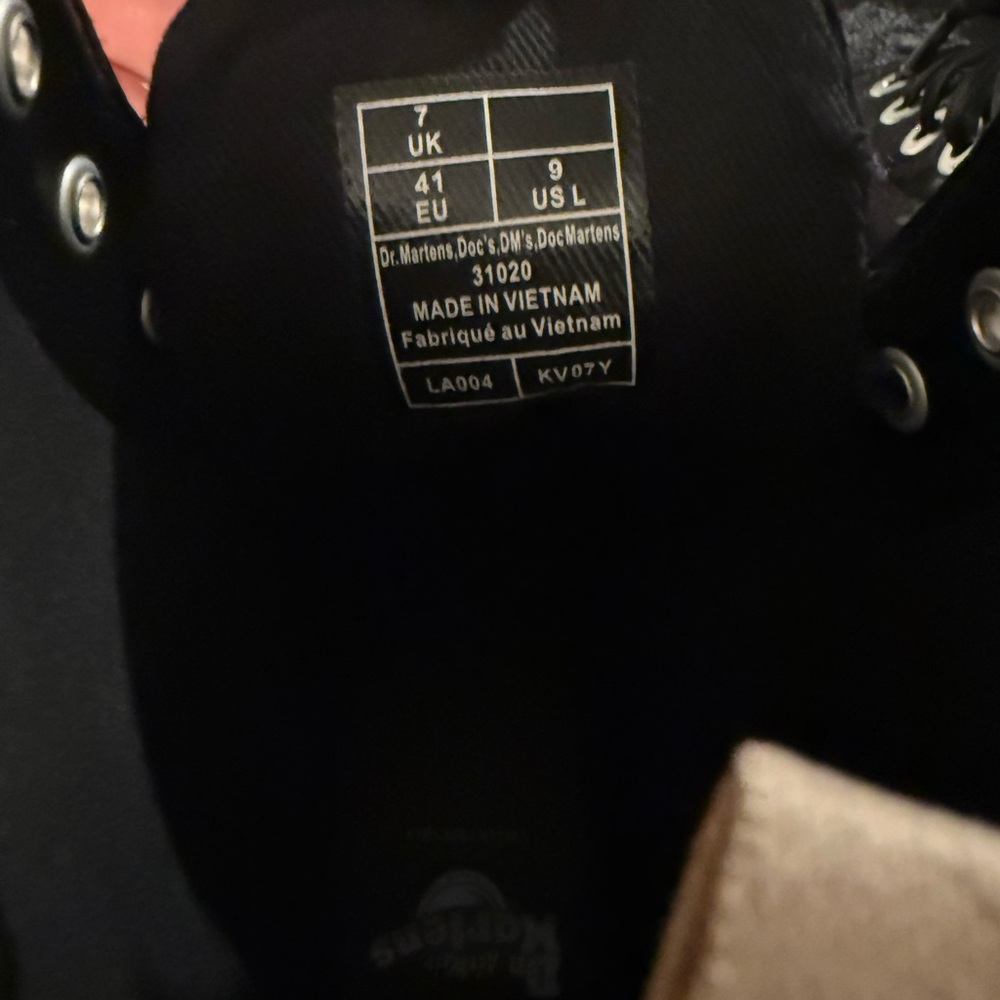 Dr. Martens 1460 Black Crushed Velvet Combat Lace-Up Boot - Picture 7 of 8